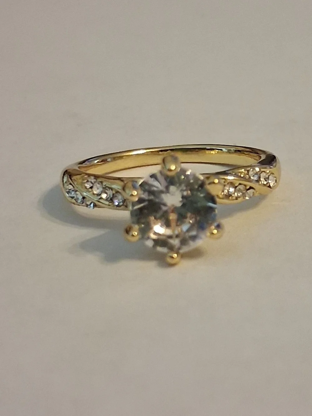 Yellow Gold White Topaz Ring